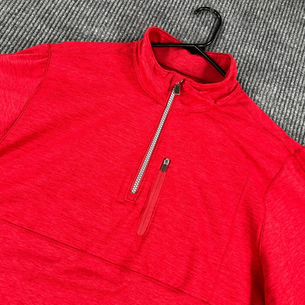 Cremieux Pullover Sweatshirt Mens Large Red Long Sleeve 1/4 Zip Mock Neck Golf